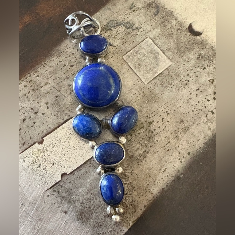 Handmade Elegant Blue Lapis Stone  Southwest Pendant
